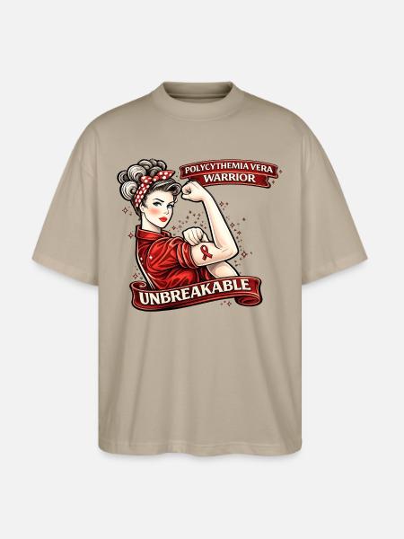 Unbreakable Polycythemia Vera Warrior - Stanley/Stella Blaster Oversized T-Shirt - stone