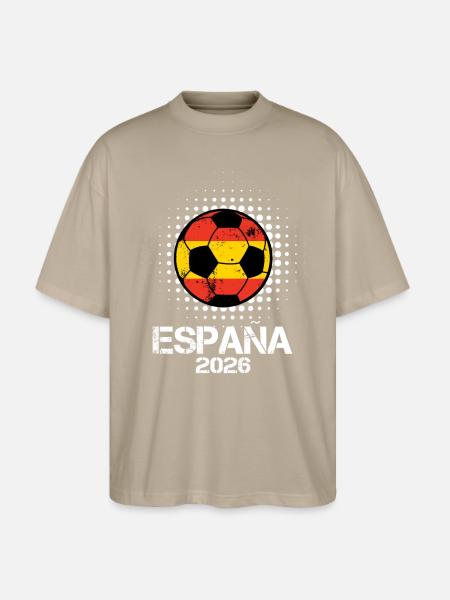 Espana 2026 Flagball - Stanley/Stella Blaster Oversized T-Shirt - stone