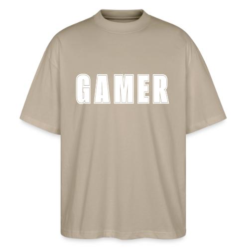 Gamer Collegiate White Text Design - Stanley/Stella Blaster Oversized T-Shirt 