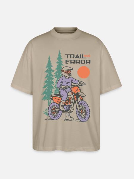 Trail and Error - Stanley/Stella Blaster Oversized T-Shirt - stone