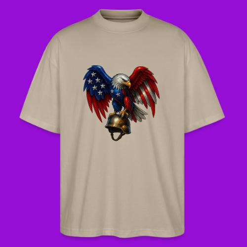 American Flag Bald Eagle - Helmet - Stanley/Stella Blaster Oversized T-Shirt 