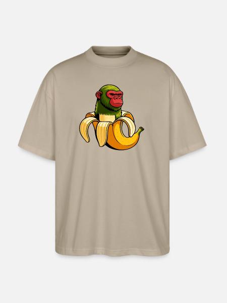 Chimpanzini Bananini Italian Brainrot Meme Art - Stanley/Stella Blaster Oversized T-Shirt  - stone