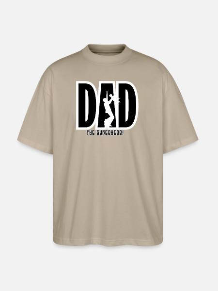 Dad Superhero Silhouette - Stanley/Stella Blaster Oversized T-Shirt - stone