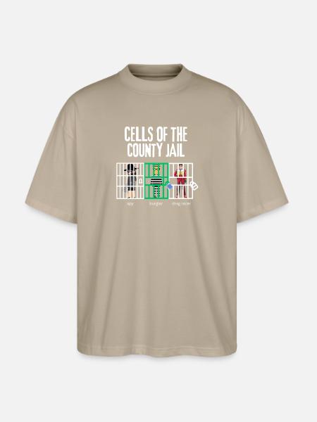 Cellblock Trio Jail Scene - Stanley/Stella Blaster Oversized T-Shirt - stone