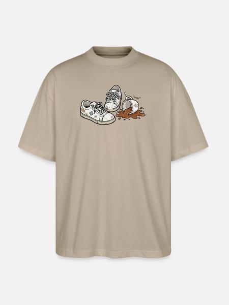Coffee Spill Sneakers - Stanley/Stella Blaster Oversized T-Shirt  - stone