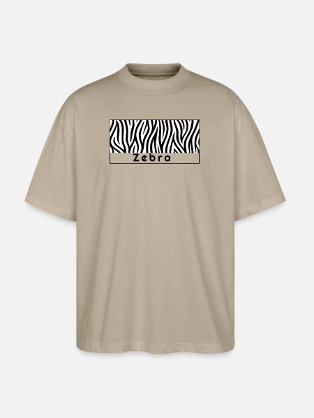 Zebraprint Bold Contrast - Stanley/Stella Blaster Oversized T-Shirt - stone