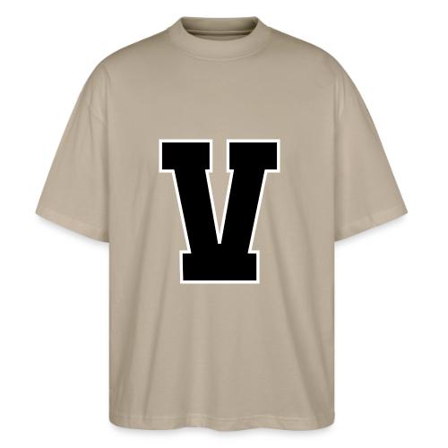 Varsity Letter V Athletic Alphabet Graphic - Stanley/Stella Blaster Oversized T-Shirt 