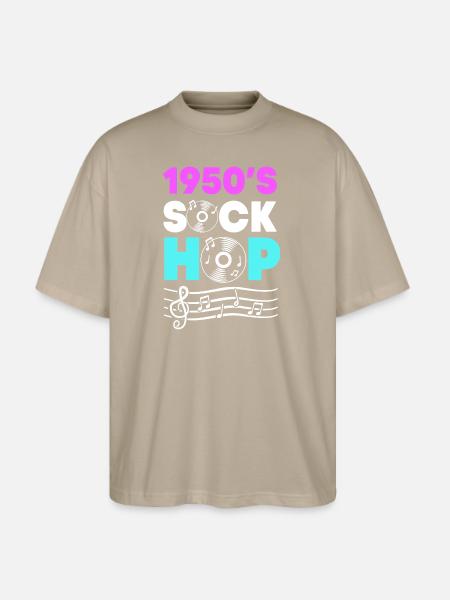 Retro Sock Hop Dancer - Stanley/Stella Blaster Oversized T-Shirt - stone