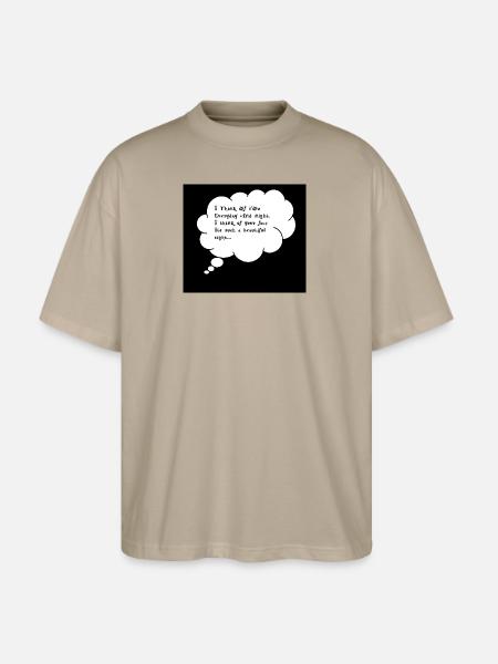 Thought Cloud Love Script - Stanley/Stella Blaster Oversized T-Shirt - stone
