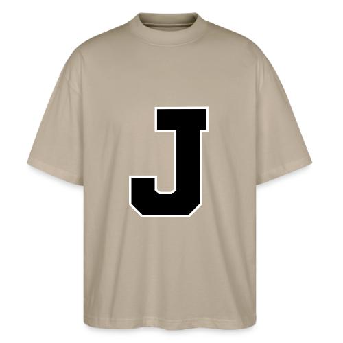 Varsity Letter J Athletic Alphabet Graphic - Stanley/Stella Blaster Oversized T-Shirt 