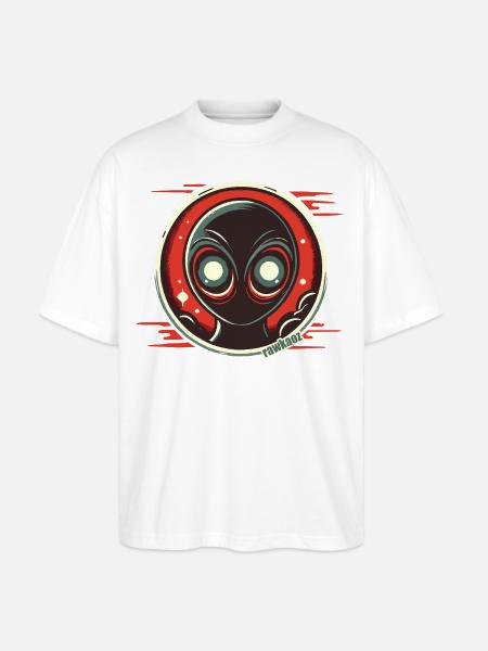Cosmic Alien Face Illustration - Stanley/Stella Blaster Oversized T-Shirt - white
