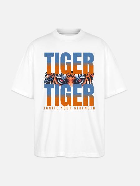 Tiger Ignite Strength - Stanley/Stella Blaster Oversized T-Shirt - white