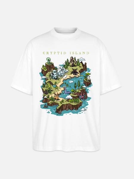 Cryptid Island - Stanley/Stella Blaster Oversized T-Shirt  - white