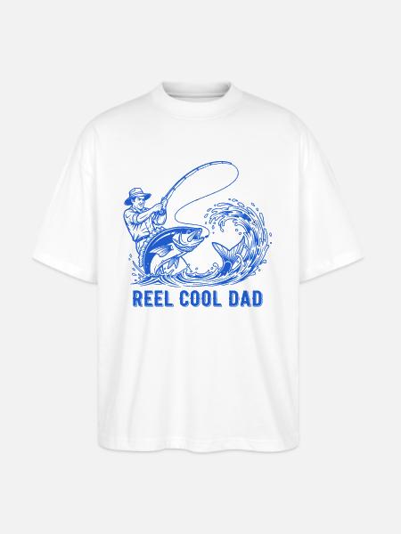 Reel Cool Dad Fishing - Stanley/Stella Blaster Oversized T-Shirt  - white