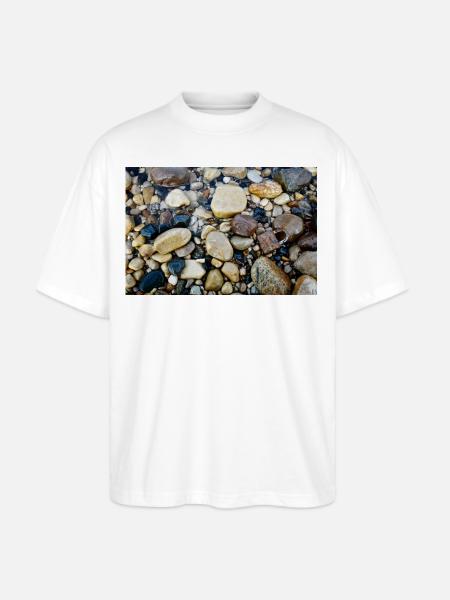wet beach with lock - Stanley/Stella Blaster Oversized T-Shirt - white