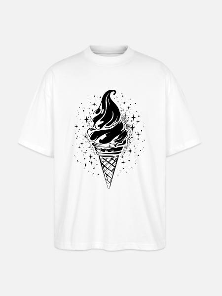 Ice Cream Cone Graphic - Stanley/Stella Blaster Oversized T-Shirt - white