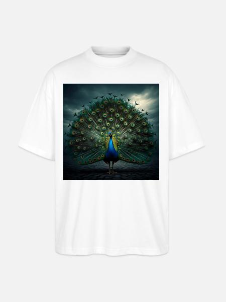 beautiful peacock - Stanley/Stella Blaster Oversized T-Shirt - white