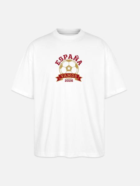España Vamos 2026 Gold Emblem - Stanley/Stella Blaster Oversized T-Shirt  - white