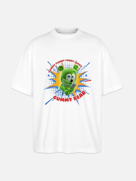 Funny Lucky Gummy Bear - Stanley/Stella Blaster Oversized T-Shirt  - white