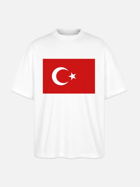 turkish flag - Stanley/Stella Blaster Oversized T-Shirt - white