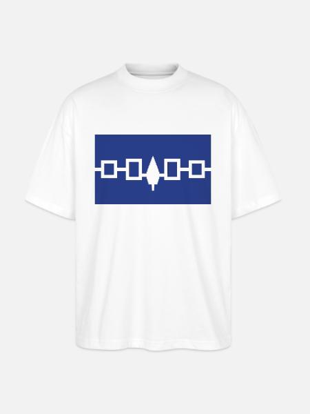 Iroquois Flag - Stanley/Stella Blaster Oversized T-Shirt - white