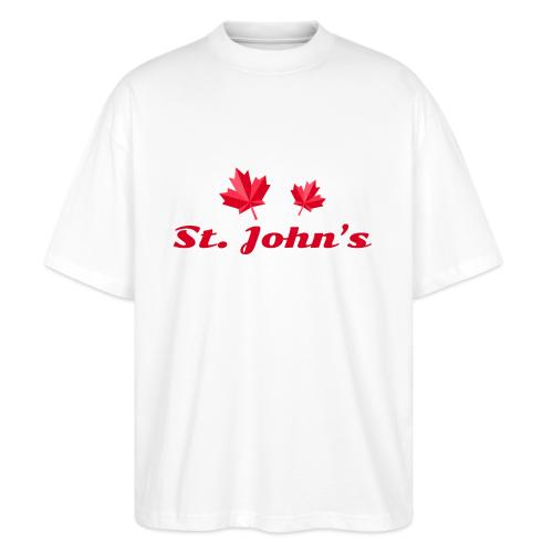 St. John's with two red maple leaves - Stanley/Stella Blaster Oversized T-Shirt 