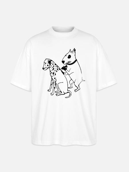 DALMATIAN DOG, TATTOO - Stanley/Stella Blaster Oversized T-Shirt  - white