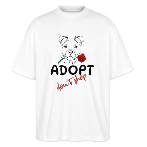 Retro Adopt Dont Shop Cute Puppy Rose Tee - Stanley/Stella Blaster Oversized T-Shirt 