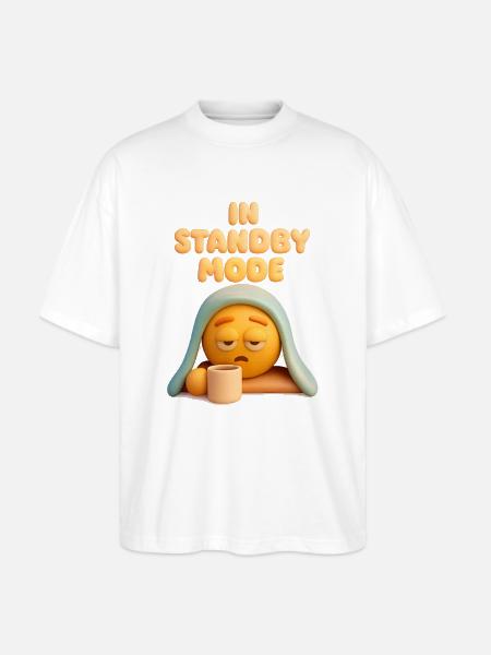 Standby Mode Sleepy face - Stanley/Stella Blaster Oversized T-Shirt - white