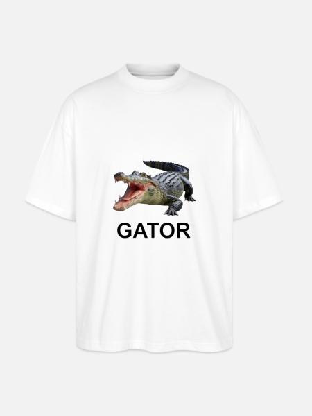 Gator shirt - Stanley/Stella Blaster Oversized T-Shirt  - white