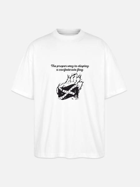 Burn the Confederate Flag - Stanley/Stella Blaster Oversized T-Shirt  - white