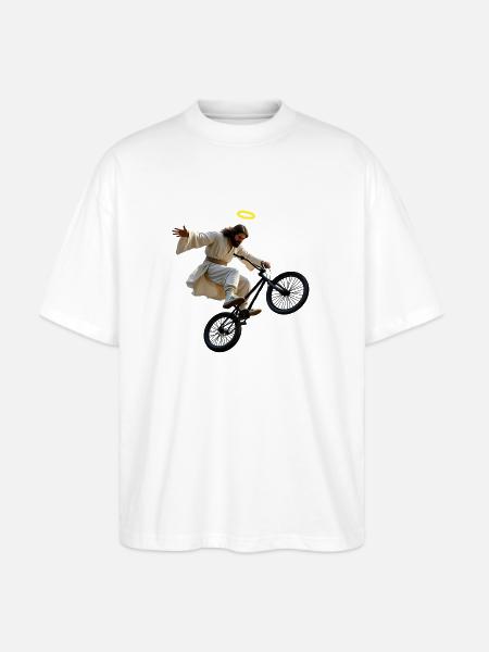 BMX Jesus - Stanley/Stella Blaster Oversized T-Shirt - white