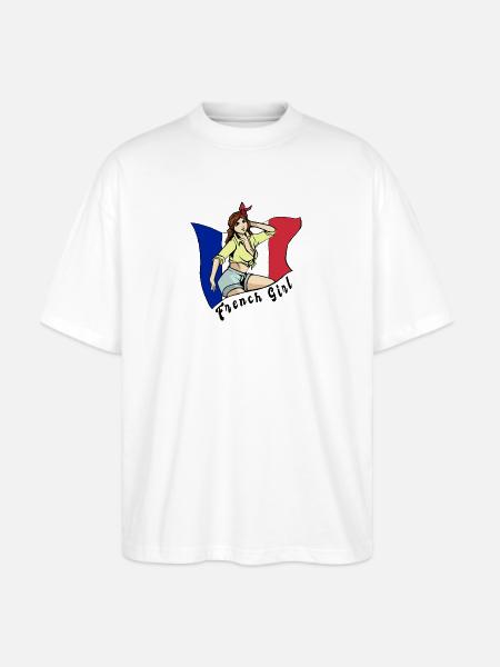 France girl flag design - Stanley/Stella Blaster Oversized T-Shirt - white