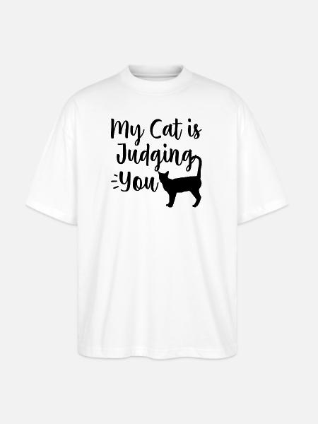 Funny Cat - Stanley/Stella Blaster Oversized T-Shirt - white