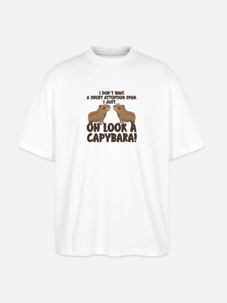 Capybara zoo animal design - Stanley/Stella Blaster Oversized T-Shirt - white