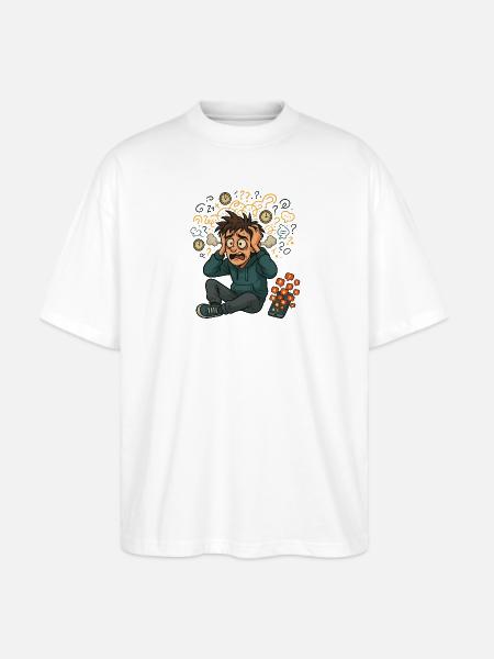 Overthink Overload - Stanley/Stella Blaster Oversized T-Shirt - white