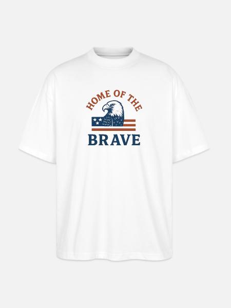 Patriotic Eagle with Bold Text - Stanley/Stella Blaster Oversized T-Shirt - white