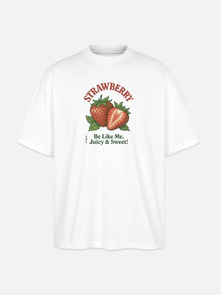 Sweet Like Strawberry - Stanley/Stella Blaster Oversized T-Shirt  - white