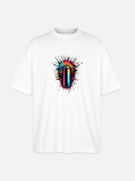 Vivid Spray Graffiti Burst - Stanley/Stella Blaster Oversized T-Shirt - white