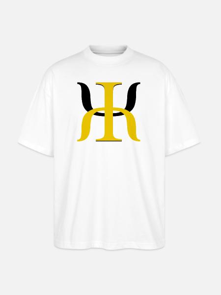 Golden Lambda Glyph - Stanley/Stella Blaster Oversized T-Shirt - white