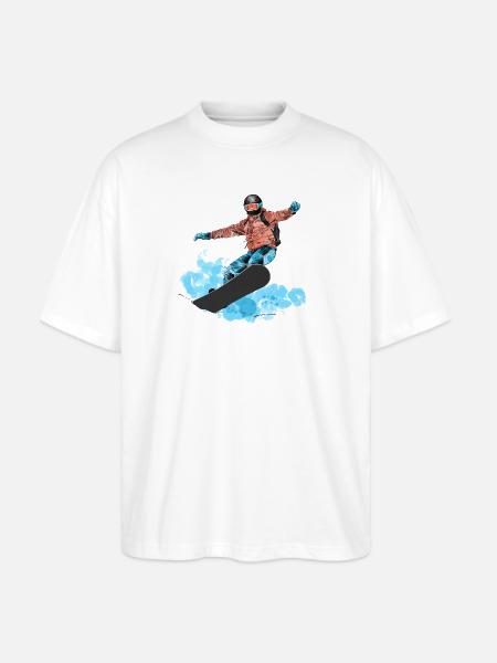 Snowboard Jump Neon Splash - Stanley/Stella Blaster Oversized T-Shirt - white