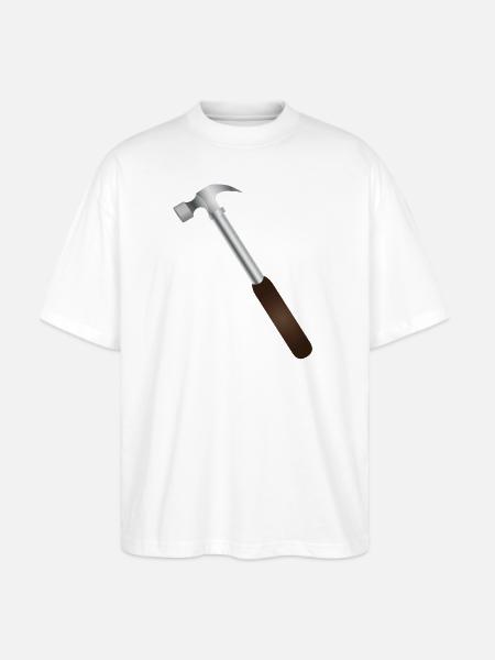 Hammer Carving: Rustic Tool Graphic - Stanley/Stella Blaster Oversized T-Shirt - white
