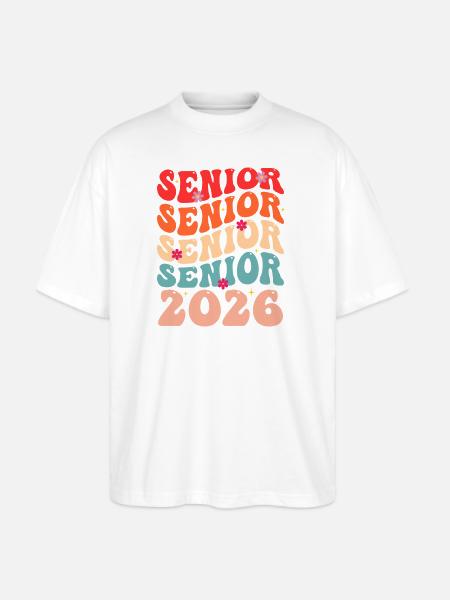 Senior Class 2026 Floral Rainbow - Stanley/Stella Blaster Oversized T-Shirt  - white