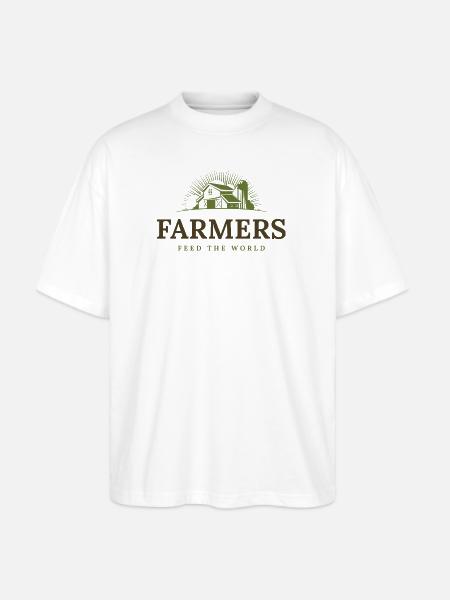 Farmers Sunburst Barn Emblem - Stanley/Stella Blaster Oversized T-Shirt - white