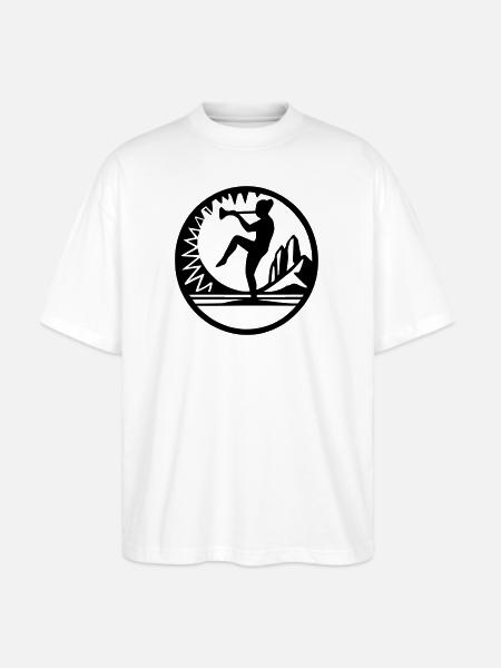 Horn Dancer Emblem - Stanley/Stella Blaster Oversized T-Shirt - white
