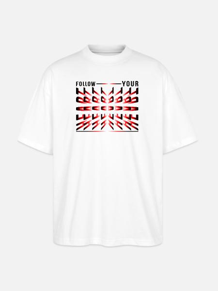 Crimson Kaleidoscope Glyphs - Stanley/Stella Blaster Oversized T-Shirt  - white
