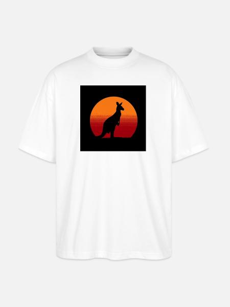 Sunrise Kangaroo Spirit - Stanley/Stella Blaster Oversized T-Shirt - white