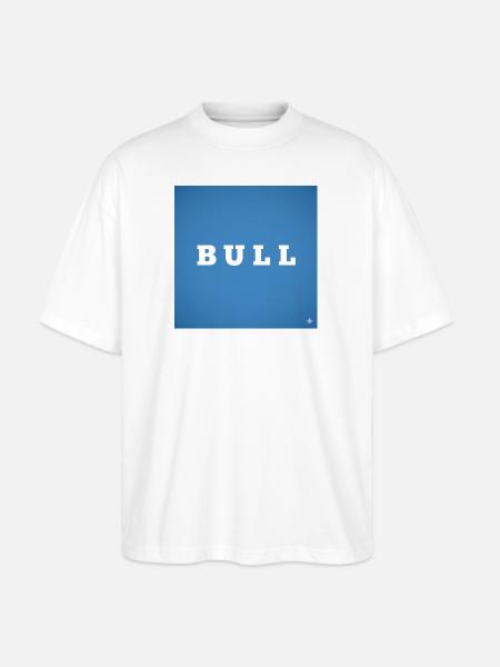 Bull Bold on Blue - Stanley/Stella Blaster Oversized T-Shirt  - white