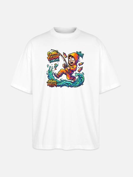 Urban Angler Neon Splash - Stanley/Stella Blaster Oversized T-Shirt - white