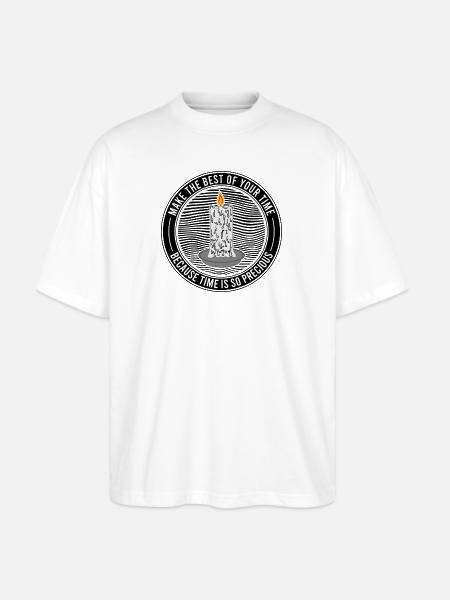 Time Is Precious Candle Quote - Stanley/Stella Blaster Oversized T-Shirt - white
